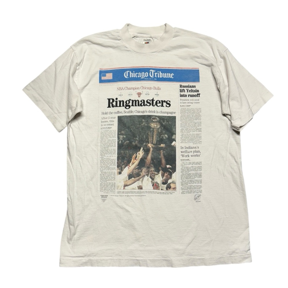 Vintage Chicago Bulls 1996 NBA Championship Single Stitch T-shirt Ringmaster - Picture 1 of 13